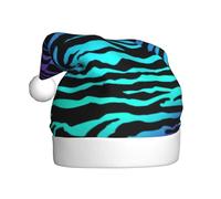 YBGHDAA Viola Blu Verde Camouflage Zebra Stripes Stampa Adulto Peluche Cappello di Natale Con Pom Pom Bianco Cerimonie Annuali Caps Stage Performance Cap
