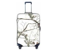YBGHDAA White Trees - Copertura per valigia, con cerniera, fori per maniglie, materiale elastico che mantiene i bagagli chiusi, ideale per i viaggi, bianco, XL