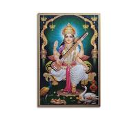 YBHF Poster con induismo Lord Miaoyin Tiannv Sarasvati Il dio indù stampa artistica da parete estetica retrò decorazione per ufficio 40 x 60 cm, senza cornice