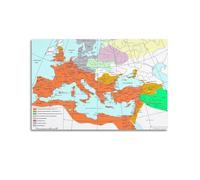 YBHF Poster con mappa dell'Impero Romano 102-198, stampa artistica da parete in stile retrò, decorazione per ufficio, 50 x 75 cm, senza cornice