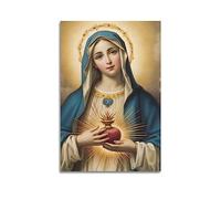 YBHF Poster di Santa Maria Sacro Cuore della Vergine Maria, stampa artistica da parete, stile retrò, decorazione per la stanza, 50 x 75 cm, senza cornice