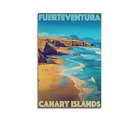 YBHF Poster vintage di viaggio Fuerteventura Isole Canarie Poster da parete stampa retrò estetica decorazione per camera ufficio 30 x 45 cm, senza cornice