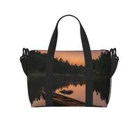 ybhgvc Moonlit Canoe Allagash River Print Borsa da viaggio a mano unisex leggera resistente all'acqua Weekend Vacanze Borsa a spalla Tote