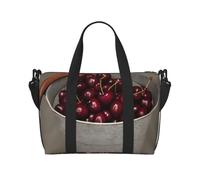 ybhgvc Secchiello con stampa piena di ciliegie, borsa da viaggio a mano unisex leggera e resistente all'acqua, borsa a tracolla per le vacanze
