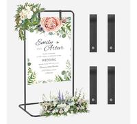 YBIETH Supporto per cartelli nuziali, 173 x 80 x 50 cm Supporto per poster di matrimonio regolabile, con 4 cinghie in pelle, adatto per tabelle dei posti, ricevimenti, poster e decorazioni (Nero)