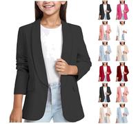 Ybing Cardigan ragazza elegante blazer per ragazze tinta unita bavero vestito giacca da lavoro alla moda con tasche interne classico a maniche lunghe cappotto business giacca ufficio giacca tuta