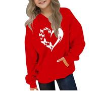 Ybing Felpa con cappuccio da ragazza Y2K, motivo a cuore, con cappuccio, casual, con cappuccio, leggera, elegante, a maniche lunghe, streetwear