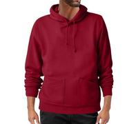 Ybing Felpa con cappuccio da uomo, casual, tinta unita, con cappuccio, Y2K, a maniche lunghe, con tasche, comoda felpa con cappuccio, Vino, S