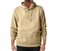 Ybing Felpa con cappuccio da uomo, casual, tinta unita, con cappuccio, Y2K, a maniche lunghe, con tasche, comoda felpa con cappuccio, cachi, S
