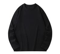 Ybing Maglia a maniche lunghe da uomo, oversize, casual, scollo rotondo, in tinta unita, senza cappuccio, sottile, a maniche lunghe, taglie grandi, in cotone, a maniche lunghe, da streetwear, L-6XL,