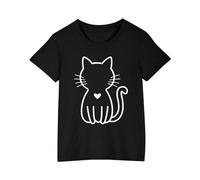 Ybing Tshirt Ragazza Alla Moda Divertente Nuova Stampa Maglietta Casual Cotone T Shirt Locker Girocollo Camicetta Gattino Cuore Modello Manica Corta Top 2024 Più Nuovo Top Maglietta Sportiva Leggera