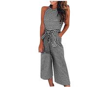 Ybing Tuta da donna aderente, elegante, sportiva, lunga, elegante, in tessuto, casual, leggera, da corsa, casual, da lavoro, per attività all'aria aperta, con coulisse, Nero , S