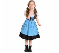 Ybing Vestito Dirndl da ragazza, Oktoberfest, carnevale, Dirndl, vestito tradizionale bavarese, abito tradizionale Dirndl, grembiule per bambini, costume da dirndl per ragazze, Blu, M