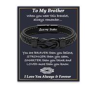 YBISNAIRE Braccialetto da uomo in pelle con incisione "Love My Man" e "Love My Man Son", con nodo d'amore inciso, per marito, fratello, nipote, compleanno, Natale, Pelle
