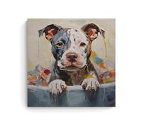 YBJDLO Poster con pitbull nella vasca da bagno, stampa di animali, per stanza dei bambini, soggiorno, decorazione artistica da parete estetica moderna, regalo per letto degli amici, senza cornice,