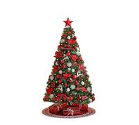 YBNKKUXKN Albero Natale Albero di Natale Artificiale con luci a LED e Set di Ornamenti, Decorazioni Natalizie a Tema con Gonna Rossa for Albero Alberi Natale(210cm)