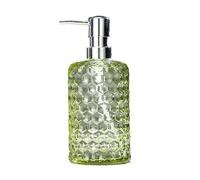 YBNKKUXKN Banco Dispenser di Sapone Confezione da 4 Dispenser di Sapone in Vetro da 500 ml con Pompa in Acciaio Inossidabile Ricaricabile with Bagno e Cucina Bottiglia(Groen,Silver A)