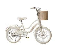 YBNKKUXKN Bici per Bambini Bicicletta for Bambini, for Ragazzi e Ragazze, Altezza del Ciclista 32-60 Pollici, Freno a contropedale con Cestino Intrecciato e Campanello Bike(Beige,18inch)