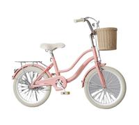 YBNKKUXKN Bici per Bambini Bicicletta for Bambini, for Ragazzi e Ragazze, Altezza del Ciclista 32-60 Pollici, Freno a contropedale con Cestino Intrecciato e Campanello Bike(Roze,22inch)