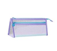 YBNKKUXKN Cassa matita Astuccio multiuso for penne in rete a doppio strato Astuccio portatile for forniture scolastiche for ufficio, for ragazze e ragazzi(Lila)