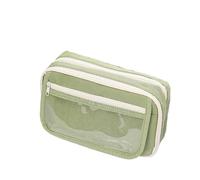 YBNKKUXKN Cassa matita Astuccio trasparente multistrato con cerniera Astuccio creativo di grande capacità for ragazzi e ragazze dell'ufficio scolastico(Groen)