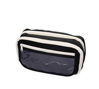 YBNKKUXKN Cassa matita Astuccio trasparente multistrato con cerniera Astuccio creativo di grande capacità for ragazzi e ragazze dell'ufficio scolastico(Svart)