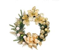 YBNKKUXKN Ghirlanda Natalizia da Appendere alla Parete della Porta d'ingresso, 2 Pezzi, Ghirlanda Invernale, Ornamento con Palline Dorate, Decorazione Natalizia for la casa(No Light)