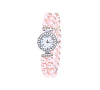 YBNKKUXKN Orologio Donna Orologio con Doppia Fila di Perle, Orologio al Quarzo con Diamanti Rotondi, quadrante Piccolo, Orologio Casual, è Un Regalo Decorativo Squisito for Le Donne Orologi(Roze)