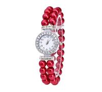 YBNKKUXKN Orologio Donna Orologio con Doppia Fila di Perle, Orologio al Quarzo con Diamanti Rotondi, quadrante Piccolo, Orologio Casual, è Un Regalo Decorativo Squisito for Le Donne Orologi(Rot)