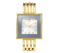 YBNKKUXKN Orologio Donna Orologio da Polso analogico al Quarzo da Donna, Bracciale Rigido di Lusso, quadrante Rettangolare Cavo, for la Fidanzata o la Moglie. Orologi(Gold White)