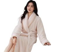 YBNKKUXKN Premium Robes for Women Super Soft Cozy Fleece Womens Robe Plush Long Bathrobe Fleece Nightgown Sleepwear(Beige,M)