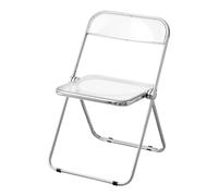 YBNKKUXKN Set di 2 sedie Pieghevoli impilabili for Uso Commerciale, Resistenti, for Interni/Esterni, for Soggiorno, Sala da Pranzo e Camera da Letto(Transparent)