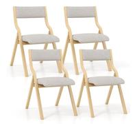 YBNKKUXKN Set di 4 sedie Pieghevoli, sedie Pieghevoli Imbottite in Pelle, robuste sedie Pieghevoli in Legno, Facili da Usare e riporre for Feste in casa, Ufficio