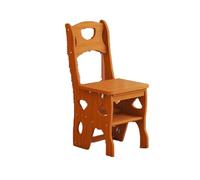 YBNKKUXKN Sgabellos Sgabello for scale in legno massello con pedale largo antiscivolo, scala pieghevole multifunzione adatta for spazi domestici interni Scalini(Light Walnut)