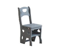 YBNKKUXKN Sgabellos Sgabello for scale in legno massello con pedale largo antiscivolo, scala pieghevole multifunzione adatta for spazi domestici interni Scalini(Gris)