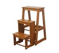 YBNKKUXKN Sgabellos Sgabello for scale in legno massello, sedia multifunzionale a tre gradini, scala pieghevole adatta for cucina, bagno e ufficio Scalini(Light Walnut)