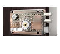 YBNKKUXKN Traditional Nightlatch Electro Brass Finish Standard Security Double Lock Cylinder Interlocking Locking Structure maniglia porta(Right-opening with beveled edge)
