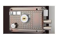 YBNKKUXKN Traditional Nightlatch Electro Brass Finish Standard Security Double Lock Cylinder Interlocking Locking Structure maniglia porta(Left-opening with edge)