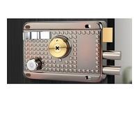 YBNKKUXKN Traditional Nightlatch Electro Brass Finish Standard Security Double Lock Cylinder Interlocking Locking Structure maniglia porta(Left-opening with beveled edge1)