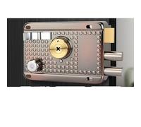 YBNKKUXKN Traditional Nightlatch Electro Brass Finish Standard Security Double Lock Cylinder Interlocking Locking Structure maniglia porta(Left-opening with edge1)