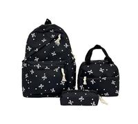 YBNKKUXKN Zaino 3pc Bow Backpack Borsa Scolastica di Grande capacità Borsa per Laptop Versatile in Nylon per i pendoli giornalieri e la Scuola Cartella(Svart)