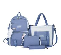 YBNKKUXKN Zaino Set di Quattro Zaini for la Scuola, for Ragazzi e Ragazze, con Borsa a Tracolla, Astuccio e Borsa a Tracolla. Cartella(Roze)