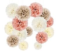 YBwanli 20 Pon Pon Velina, Fiori Giganti, Decorazioni per Matrimonio e Battesimo, Mongolfiera da Appendere - Adatto per Feste di Compleanno e Stanza