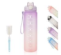 YC Kitchen Borraccia Sportiva Motivazionale 1L - Borraccia 1 litro, Bottiglia d'acqua Sportiva con paglia e trasporto cinghia