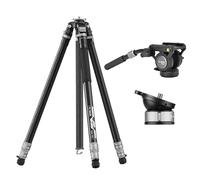 YC Onion Tako T23 Trípode: Testa a Ciotola 52mm & Testa Fluida FH60S - Setup Rapido One-Flip, Articolazioni Antipolvere, 2.4kg Leggero, 72cm Piegato per Stabilità Macchina & Viaggio