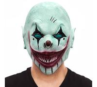 Ycaaeo Maschera da clown dell'orrore in lattice, maschera da clown, realistica CLown-MAske, cosplay evil grusel maske per bambini e adulti, carnevale e feste horror