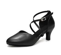 YCALCP Scarpe da Ballo Latino Americano Donna Punta Chiusa Professionale Carattere Moderno Salsa Tango Valzer Scarpe Ballo de Sala,DSL666-Nero-6cm-S,EU 42