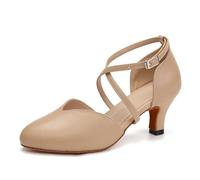 YCALCP Scarpe da Ballo Latino Americano Donna Punta Chiusa Professionale Carattere Moderno Salsa Tango Valzer Scarpe Ballo de Sala,DSL666-Nudo-6cm-S,EU 41