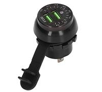 Ycauty Adattatore caricabatteria da auto con voltmetro, ingresso 12V | Materiale ABS, design elegante, adatto per auto, moto, ATV, camper