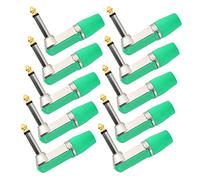 Ycauty Adattatore per microfono resistente alla corrosione, jack audio da 6,35 mm, per amplificatori, console di miscelazione, ABS, 10 pacchetti (verde)
